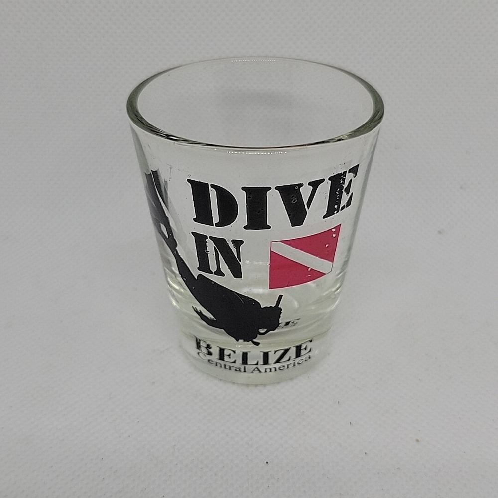 Souvenir Collectible Travel Shot Glass Dive Belize Central America
